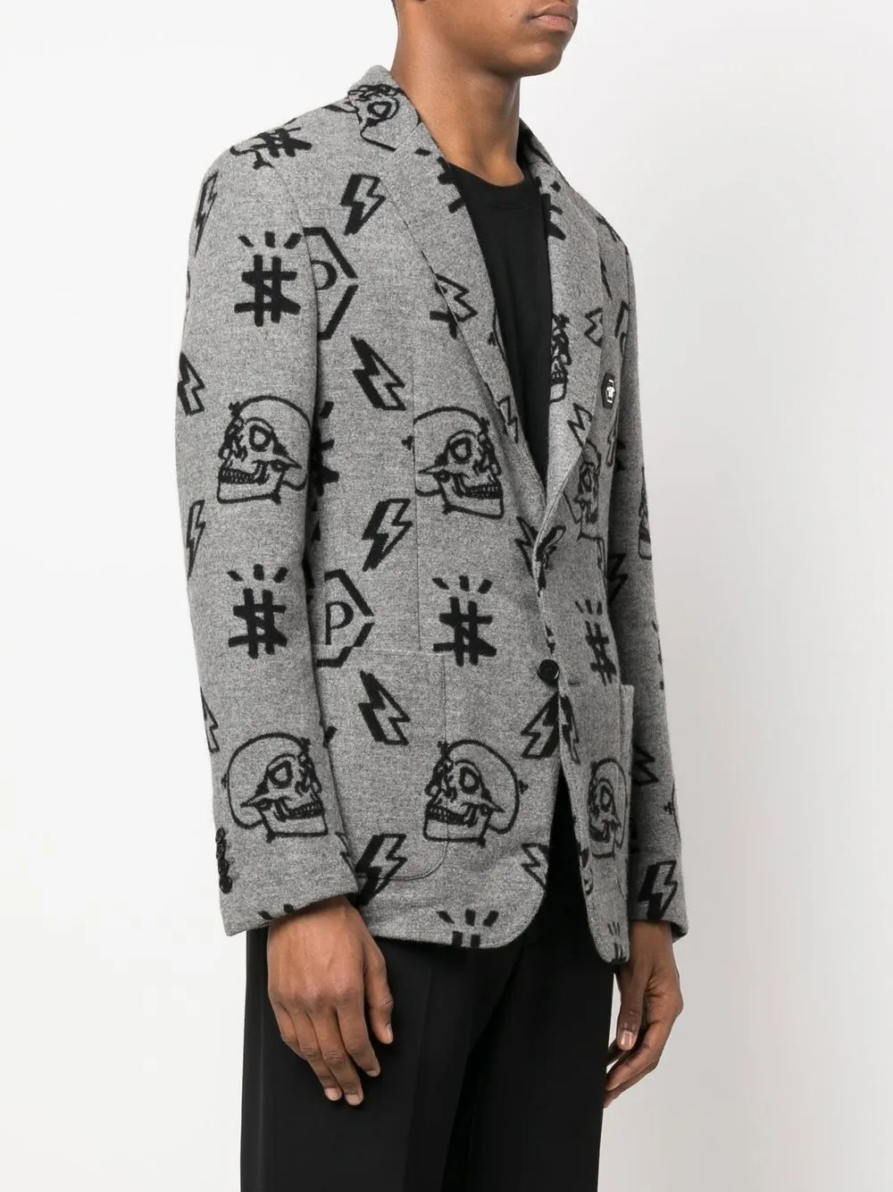  Philipp Plein Graphic-print Blazer - Grey 