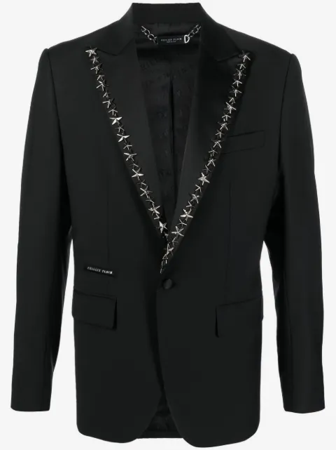 Philipp Plein star stud-embellished single-breasted blazer