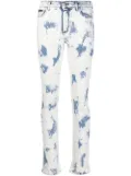 Philipp Plein bleach-wash straight-leg jeans - Blue