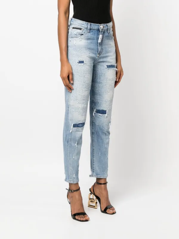 Philipp Plein ダメージジーンズ | ブルー | FARFETCH JP