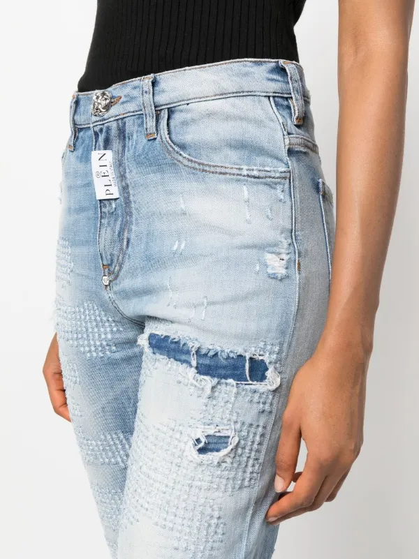 Philipp Plein ダメージジーンズ | ブルー | FARFETCH JP