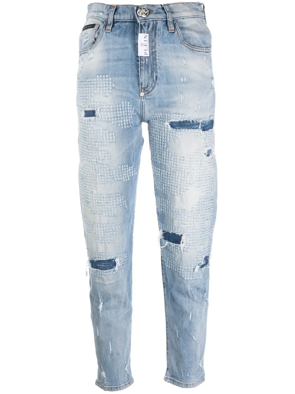 

Philipp Plein jeans con efecto envejecido - Azul