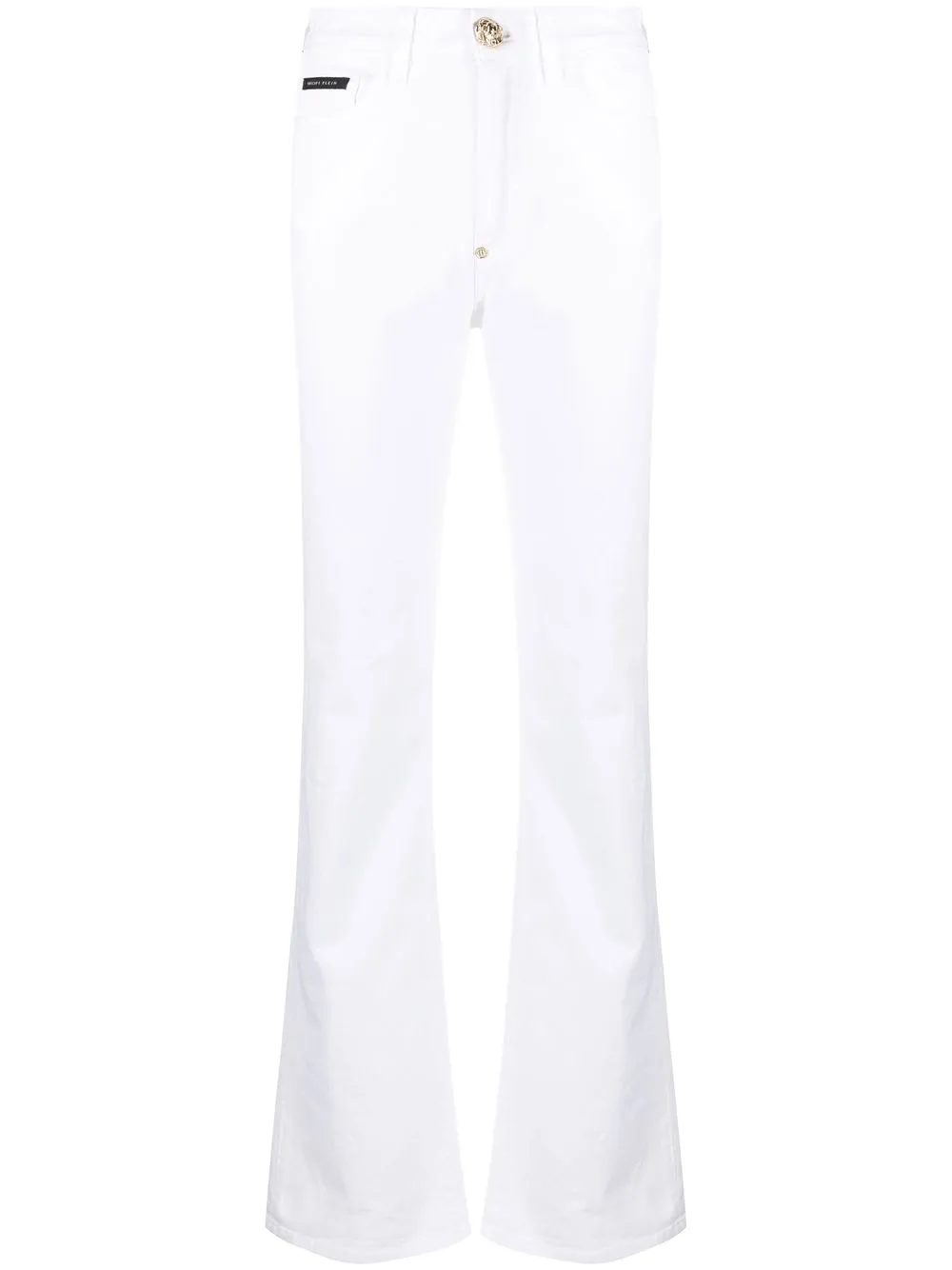 Philipp Plein High-waisted Flared Jeans In White