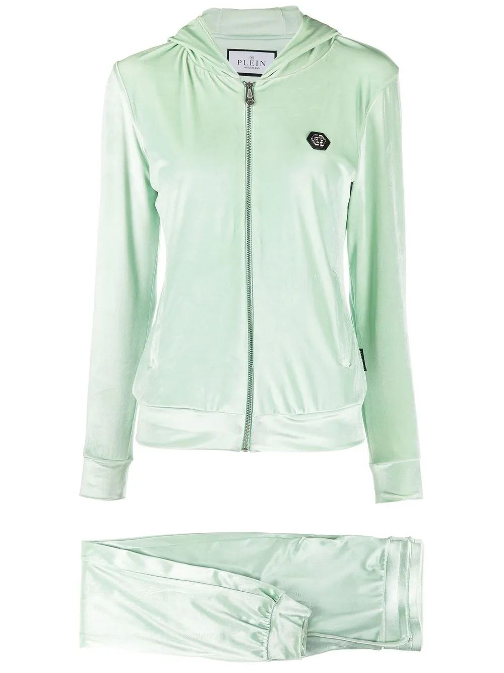 

Philipp Plein crystal-skull velvet tracksuit - Green