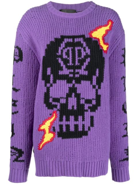 Philipp Plein SKull intarsia-knit jumper Women