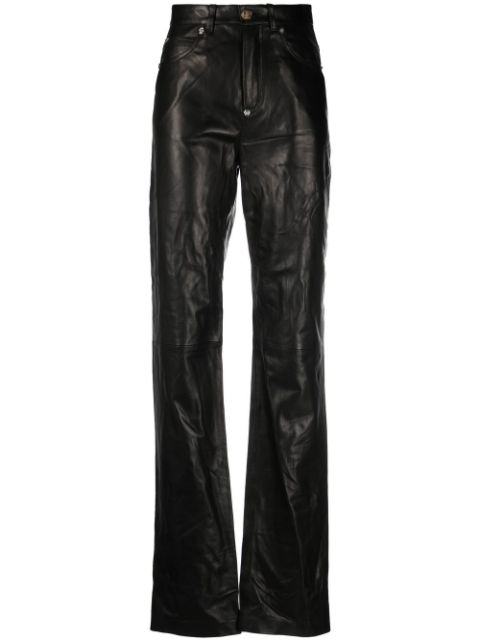 Philipp Plein straight-leg lambskin trousers Women