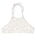 Frankies Bikinis Kids polka-dot bikini top - White