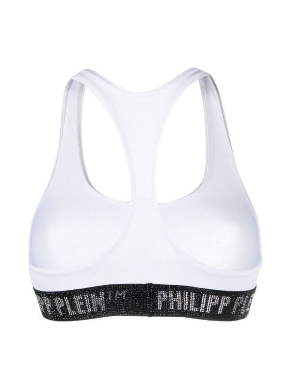 Philipp Plein logo-embellished Cotton Sports Bra - Farfetch