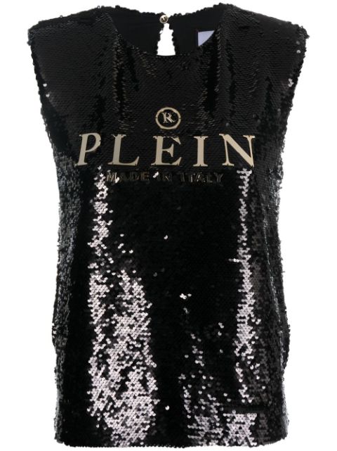 Philipp Plein sequin-embellished sleeveless blouse Women