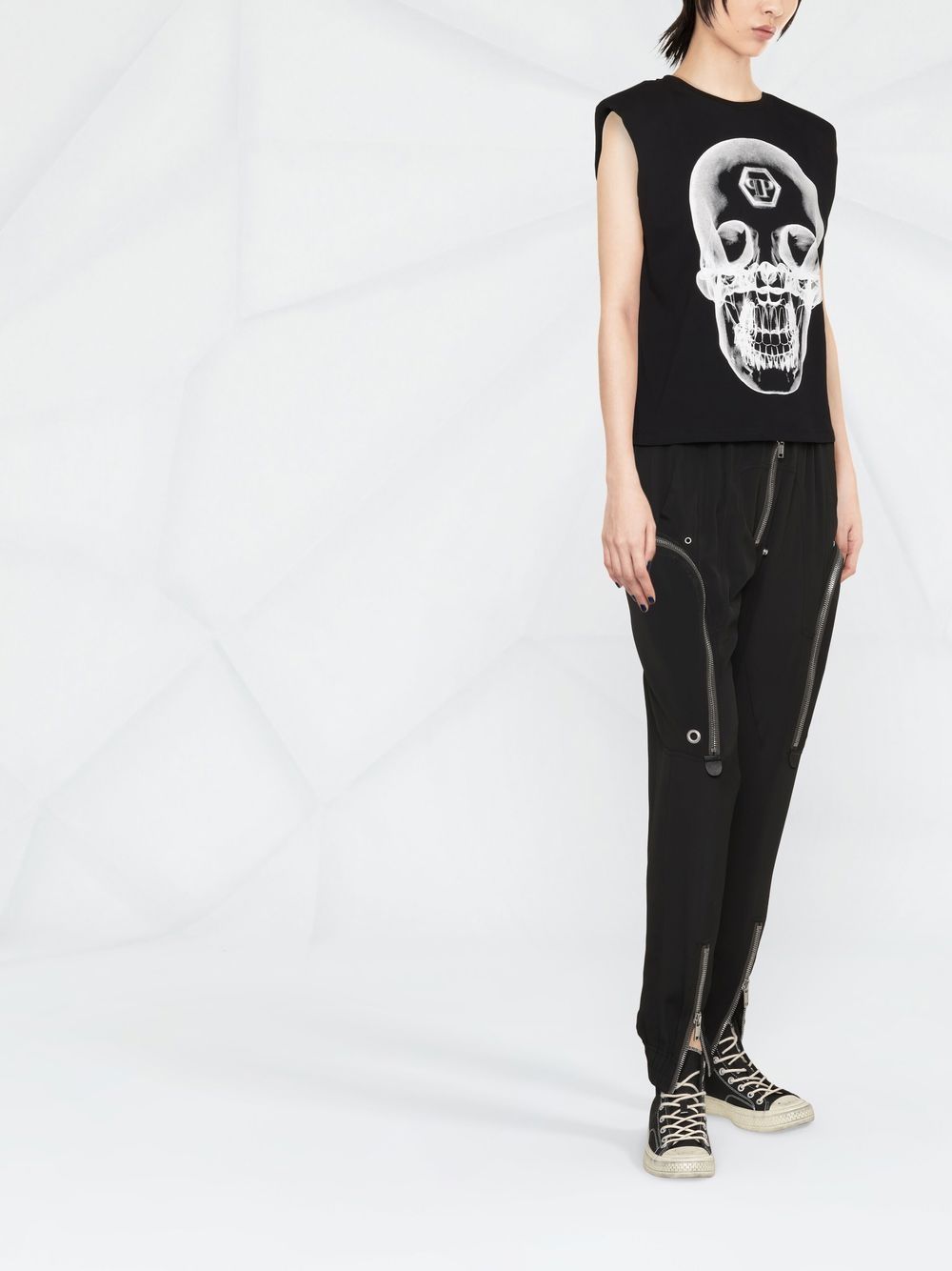 Philipp Plein graphic-print sleeveless top Women