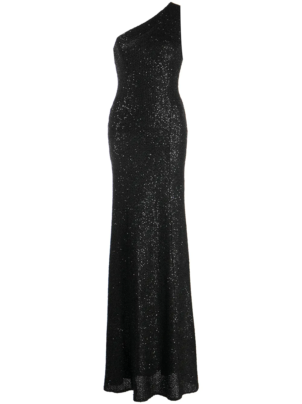 

St. John sequin knit one shoulder dress - Black