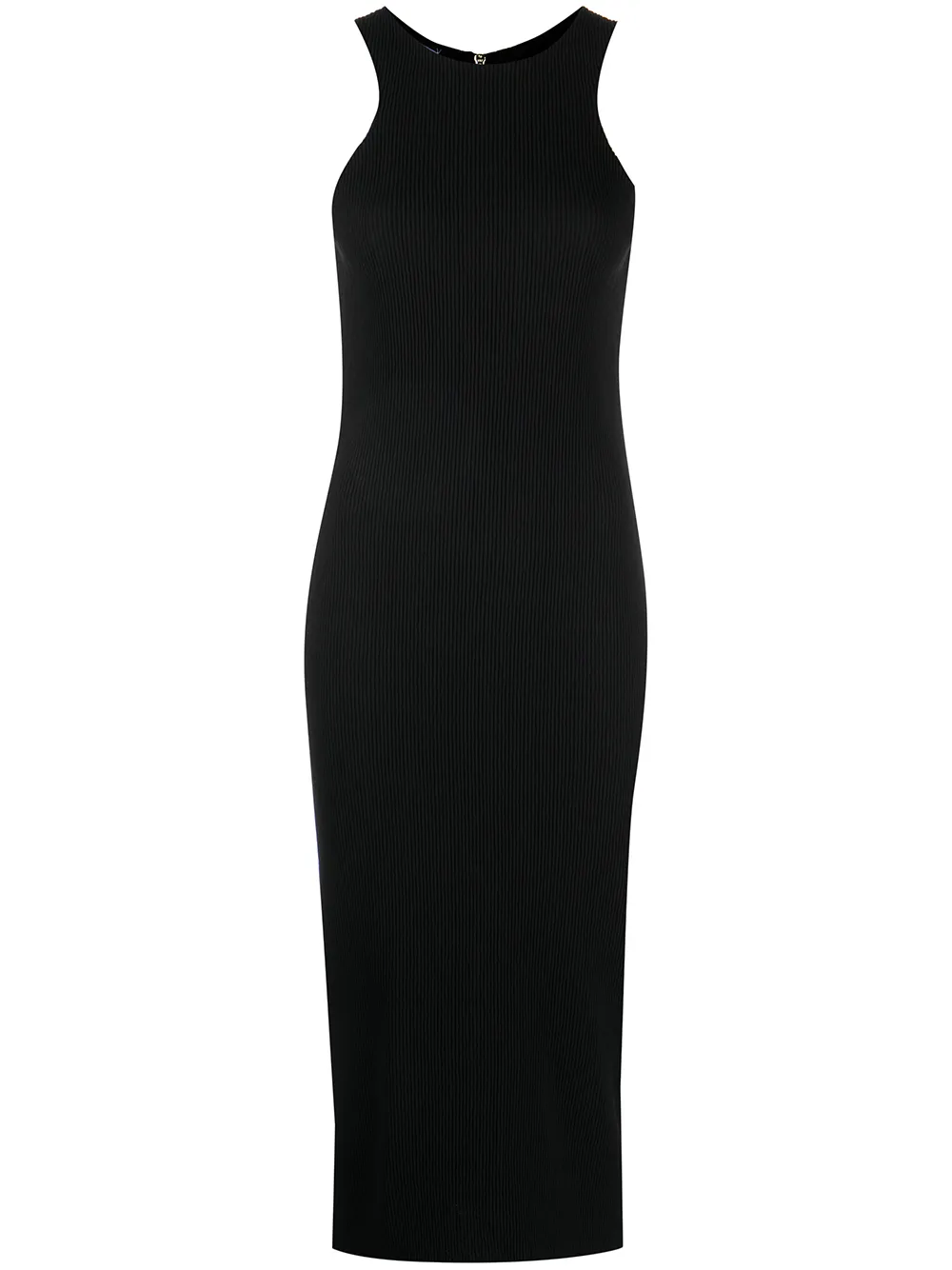 

St. John vestido midi tejido de canalé - Negro