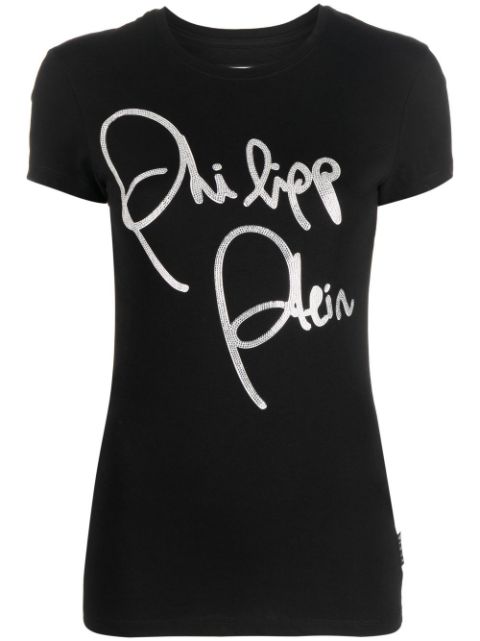 Philipp Plein logo-print cotton T-shirt Women