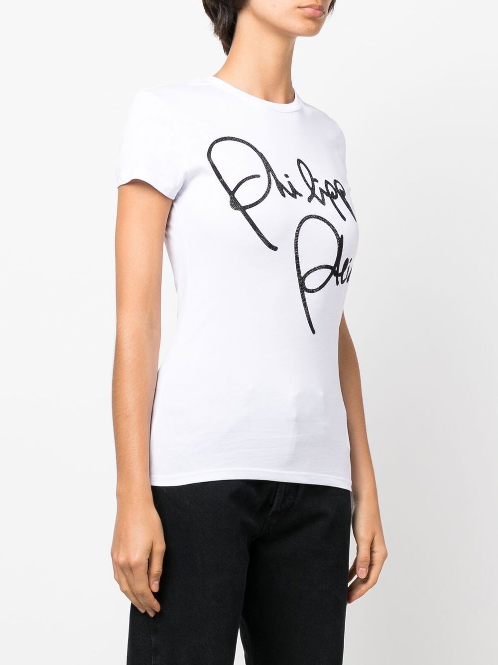 Philipp Plein crystal-embellished script T-shirt Women