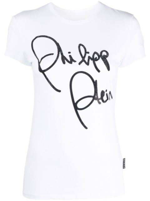 Philipp Plein crystal-embellished script T-shirt Women