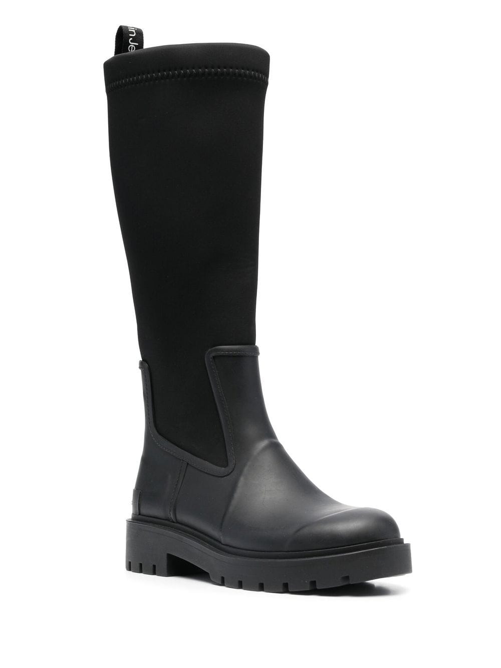 Shop Calvin Klein Neoprene Knee-length Boots In 黑色
