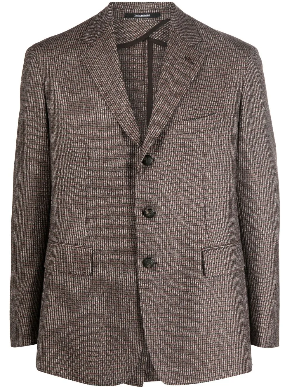 

Tagliatore houndstooth-pattern blazer jacket - Brown