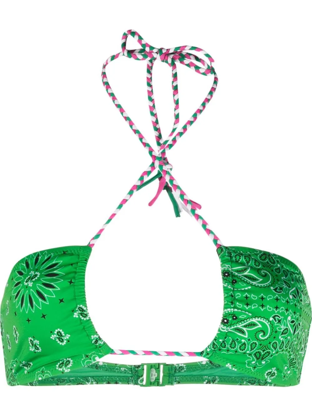 

MC2 Saint Barth paisley-print bikini top - Green