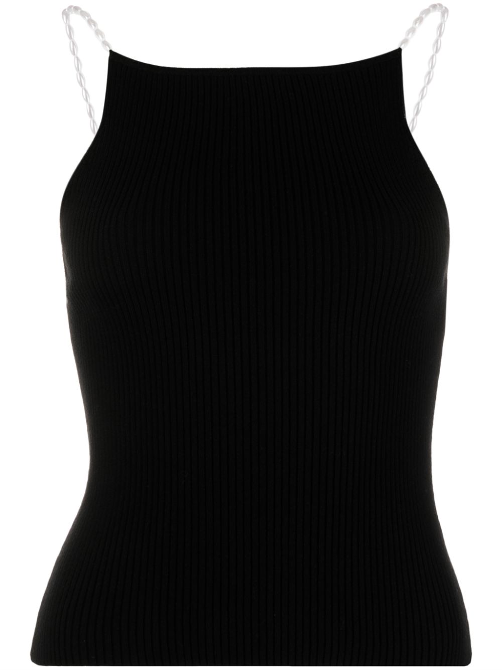 Shop Musier Ribbed Knitted Vest In Black