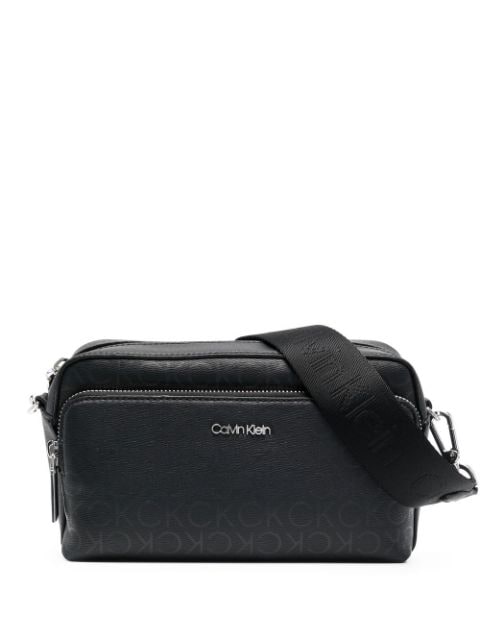 Calvin Klein logo-pattern camera bag