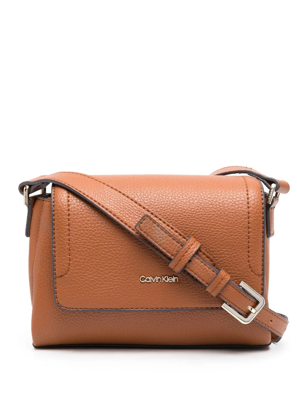 

Calvin Klein bolsa con placa del logo - Marrón