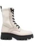 Calvin Klein lace-up leather combat boots - Neutrals