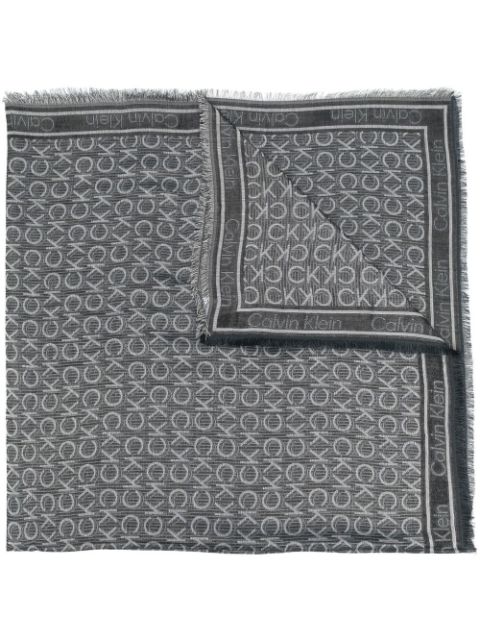 Calvin Klein monogram-jacquard scarf