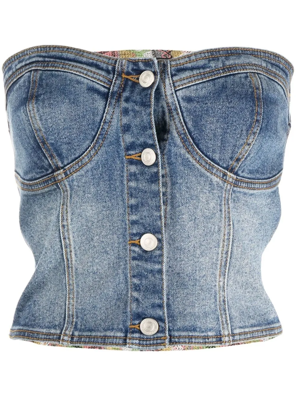 

Andersson Bell strapless denim top - Blue