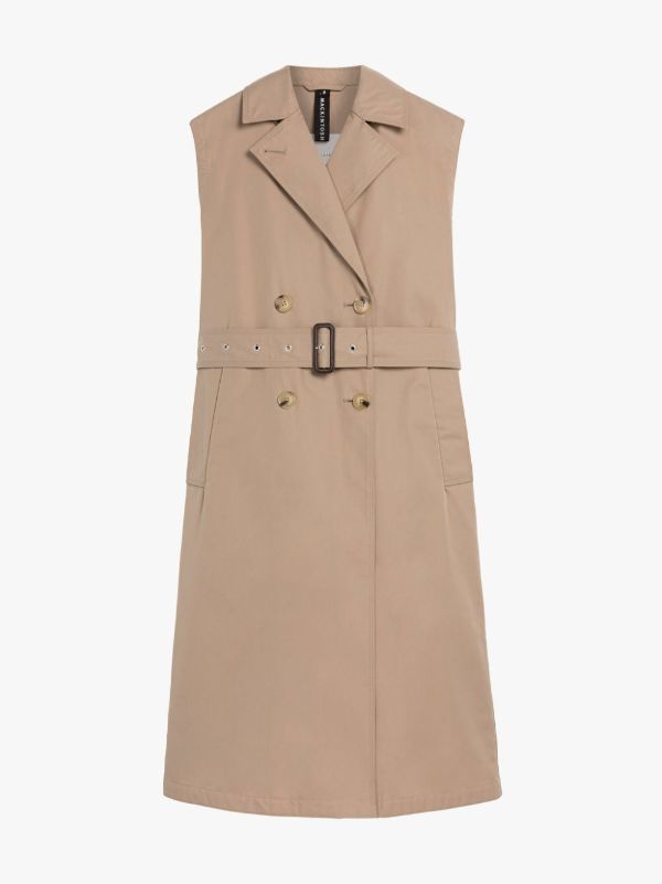 sleeveless belted trench-coat