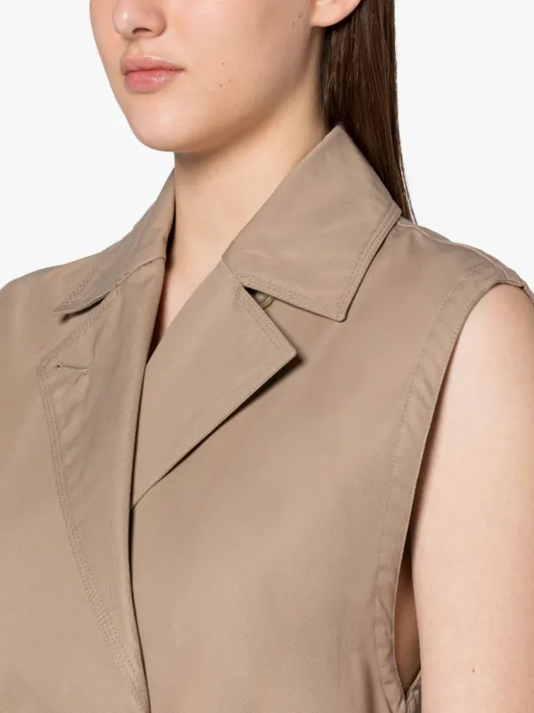 sleeveless belted trench-coat