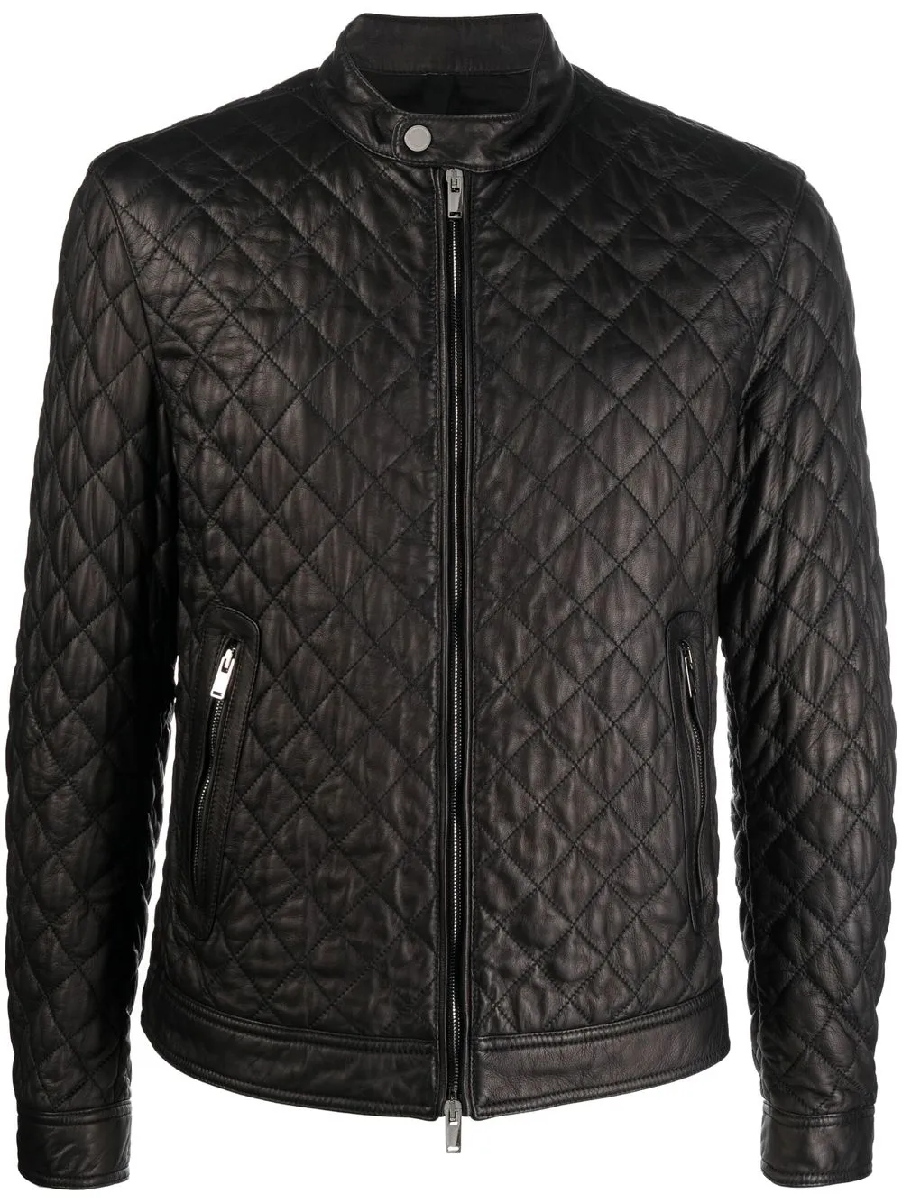 

Tagliatore quilted leather jacket - Black