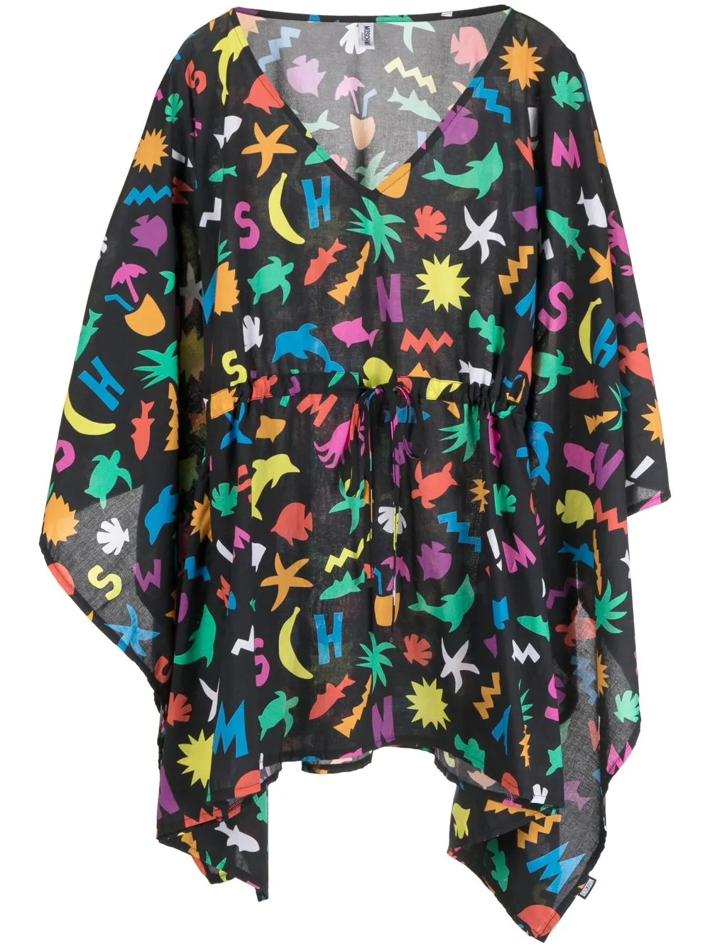 

Moschino caftán con estampado gráfico del logo - Negro