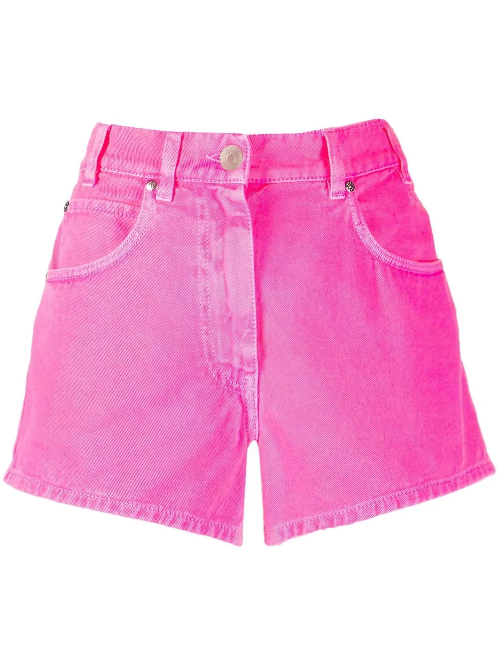 

MSGM shorts de mezclilla con tiro alto - Rosado