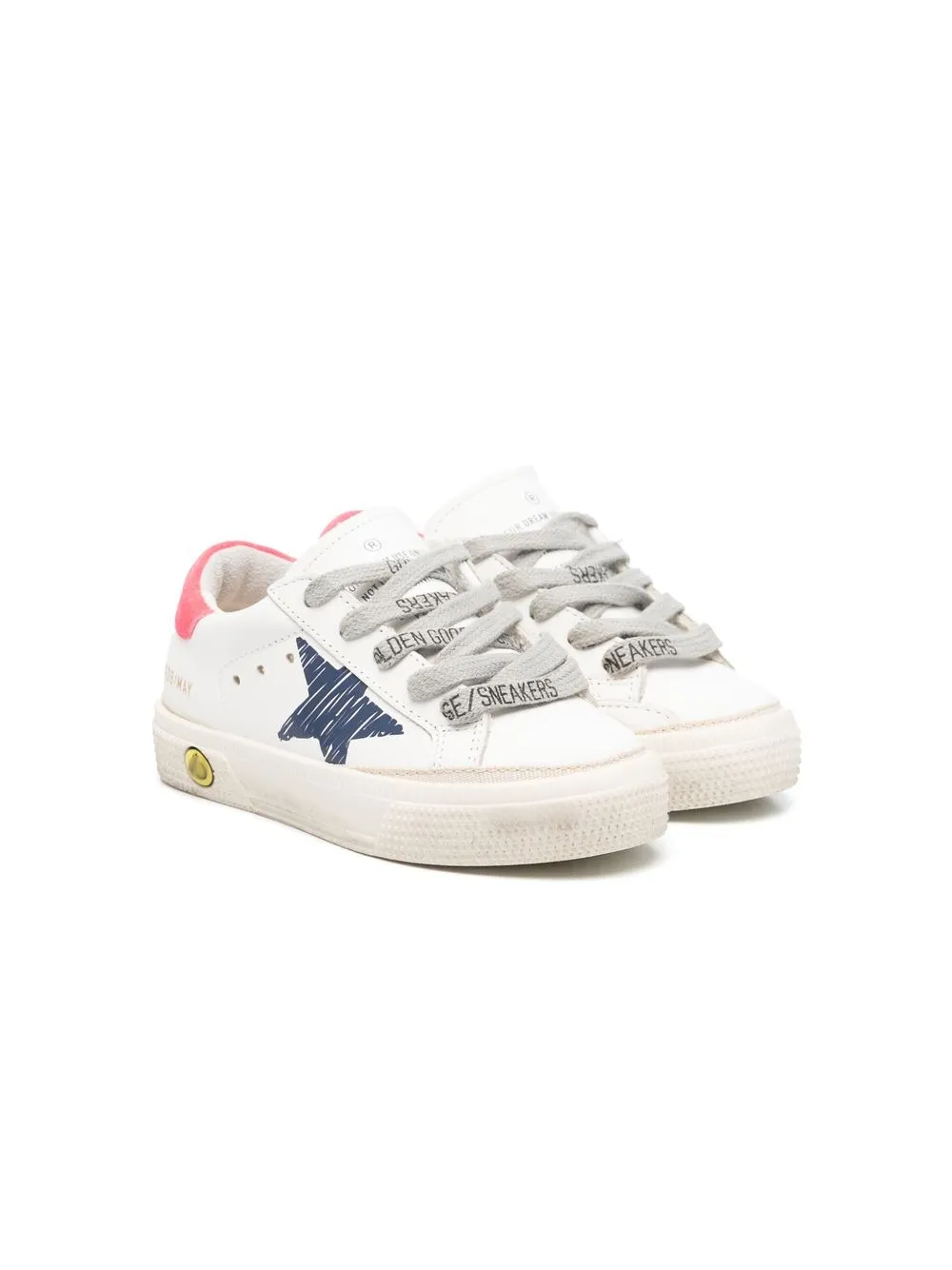 

Golden Goose Kids tenis con logo estampado - Blanco