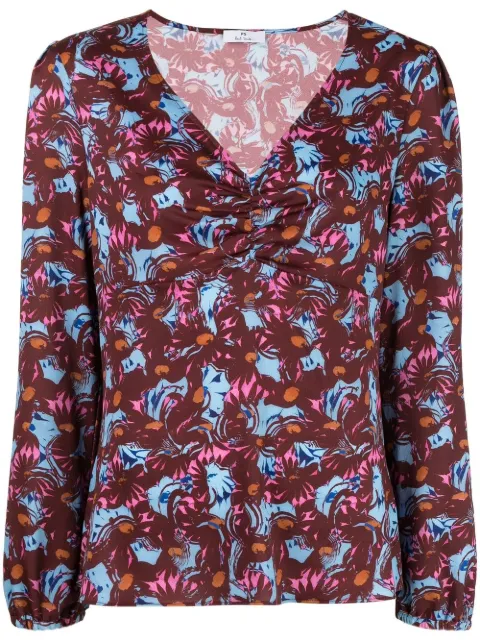 PS Paul Smith floral-print V-neck blouse