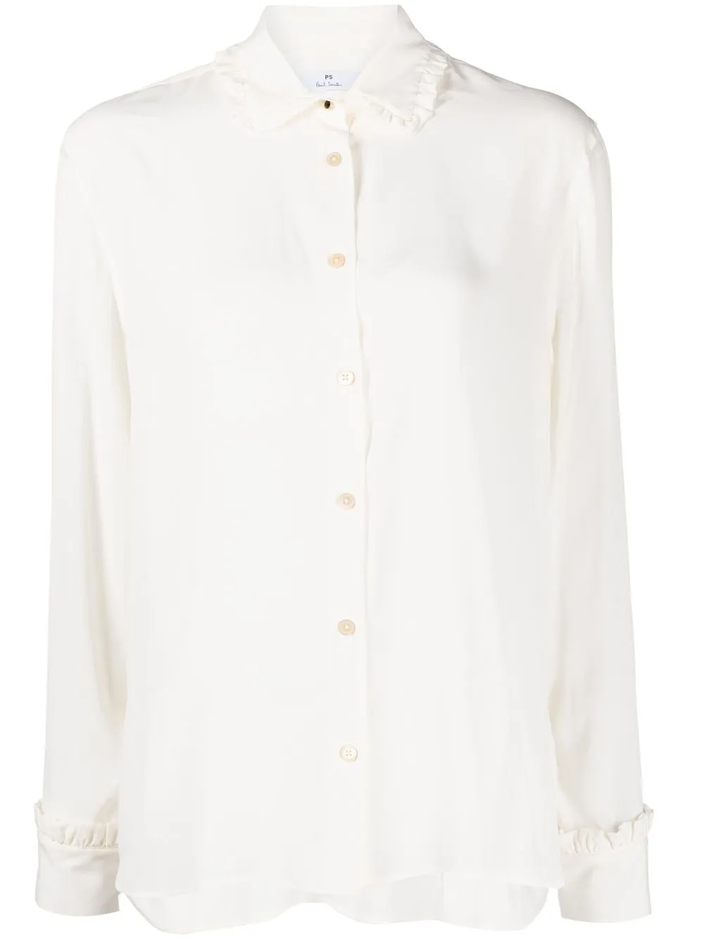 

PS Paul Smith camisa con volantes en el cuello - Blanco