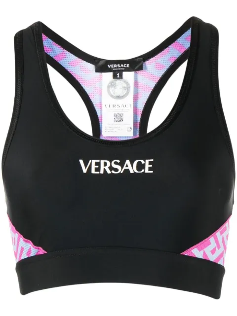 Versace La Greca logo-print bralette