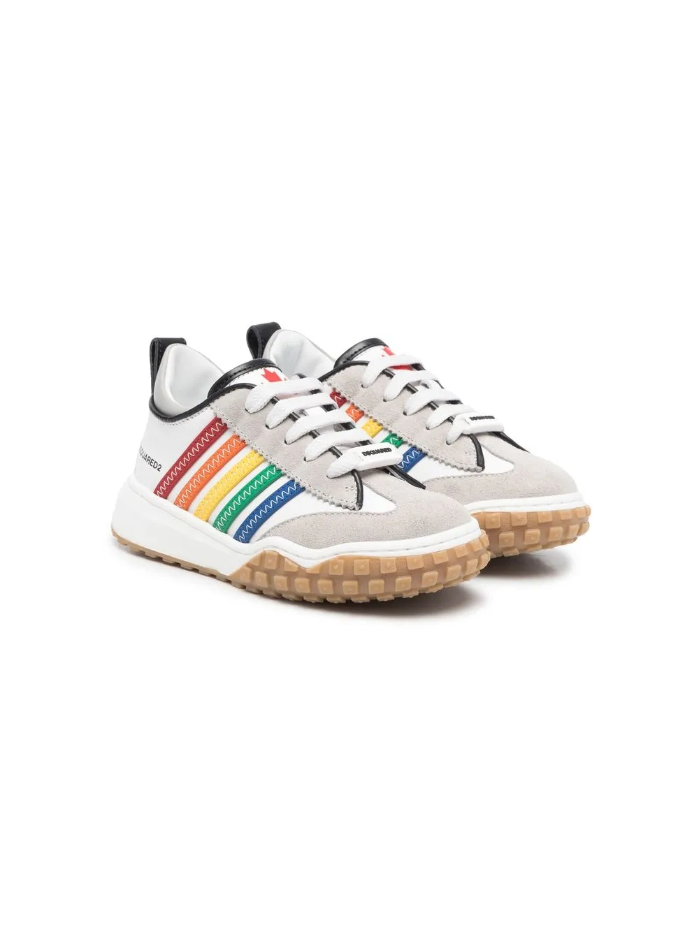 

Dsquared2 Kids tenis bajos con rayas estampadas - Blanco