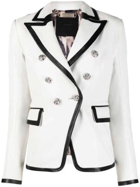 Philipp Plein two-tone leather blazer Women