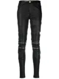 Philipp Plein lambskin skinny-fit zipped trousers - Black
