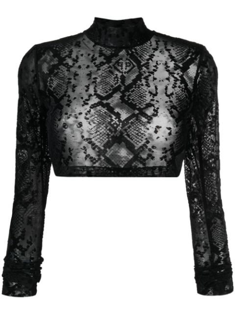 Philipp Plein geometric-print cropped top Women