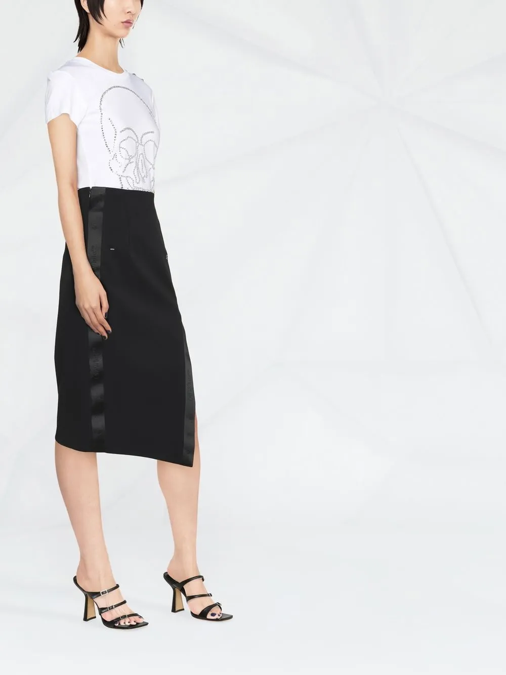  Philipp Plein T Shirt Mit Kristallen   Weiß 
