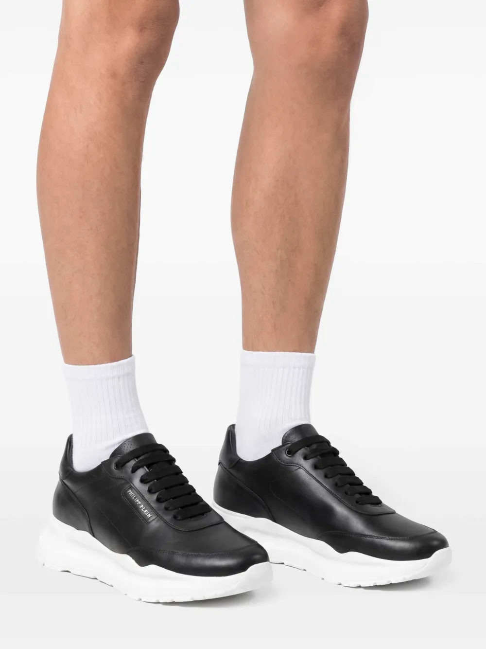 Philipp Plein Runner leather low-top sneakers | Black | Image 1