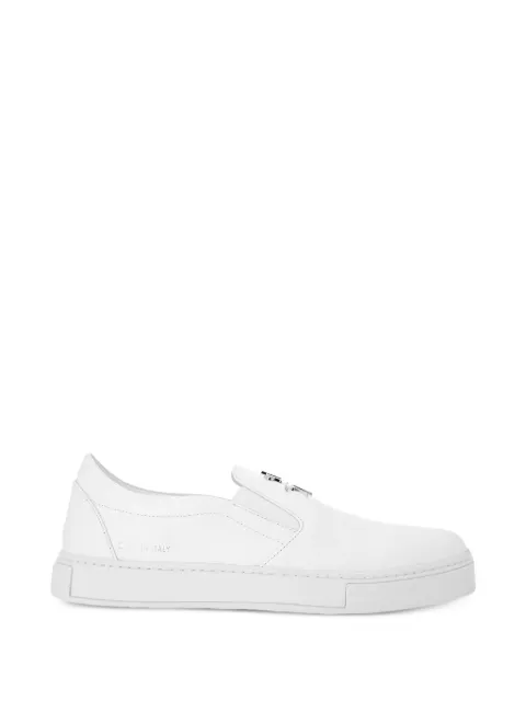 Philipp Plein logo-plaque slip-on leather sneakers