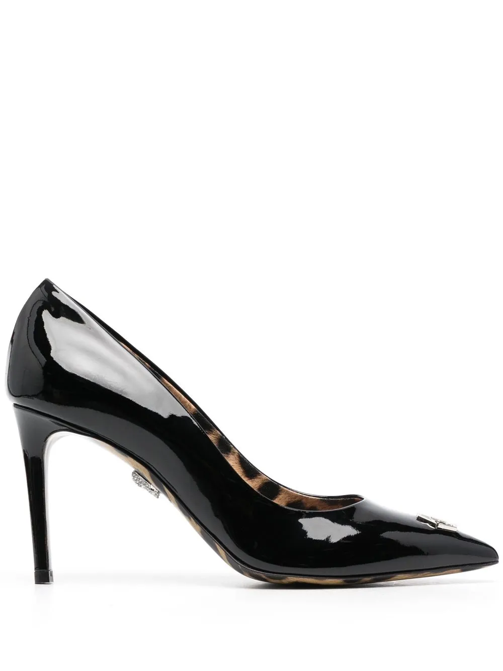 

Philipp Plein logo-plaque detail pumps - Black