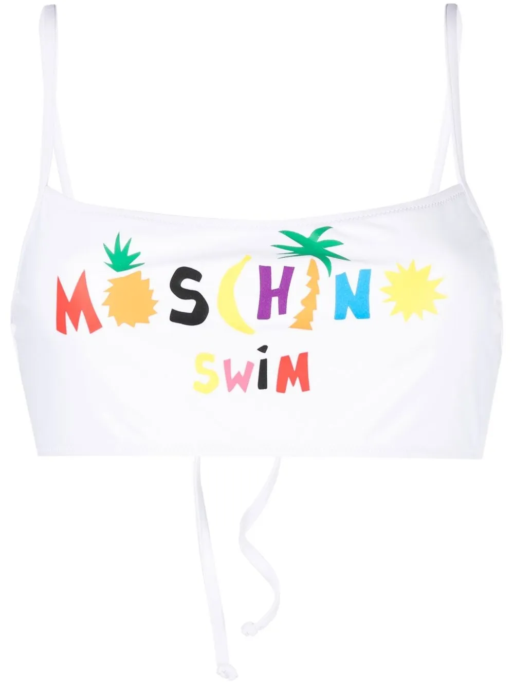 

Moschino top de bikini con logo gráfico - Blanco