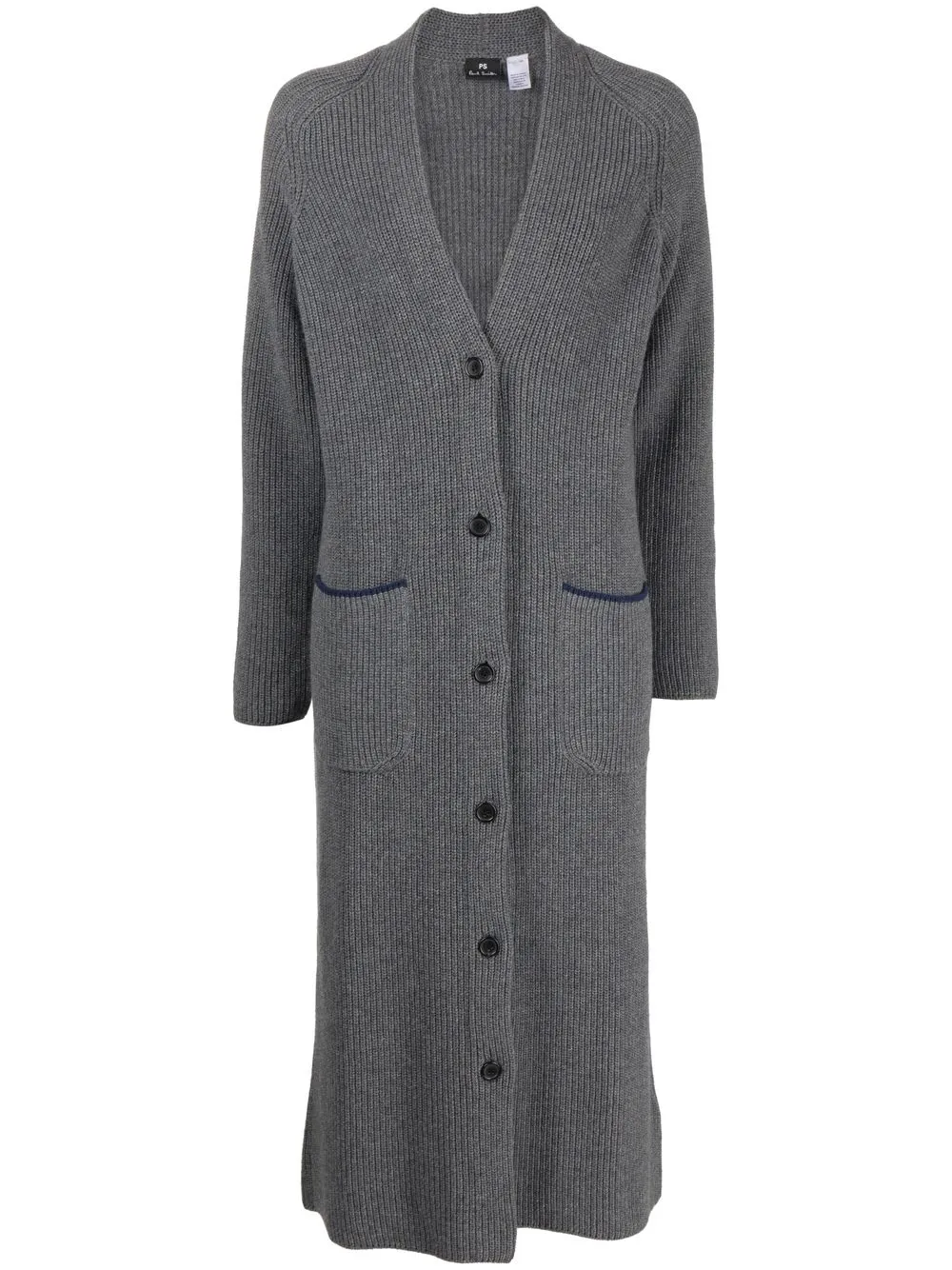 

PS Paul Smith button-up knitted mid.coat - Grey