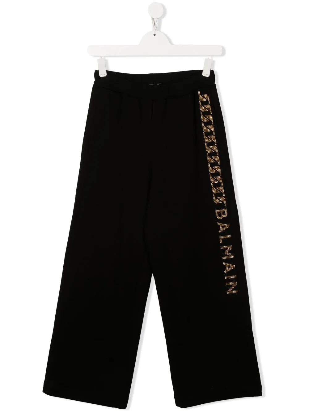 

Balmain Kids TEEN logo-embellished wide-leg track pants - Black