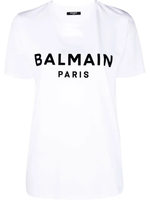 Balmain logo-print cotton T-shirt Women