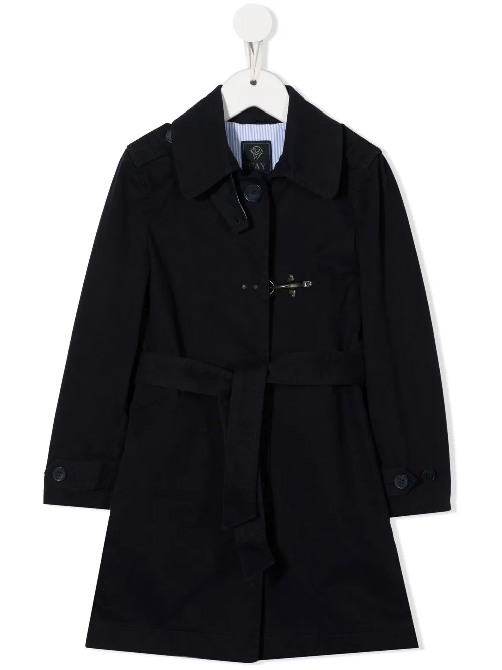 

Fay Kids spread-collar single-breasted coat - Blue